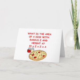 Tarjeta matemáticas y pizza