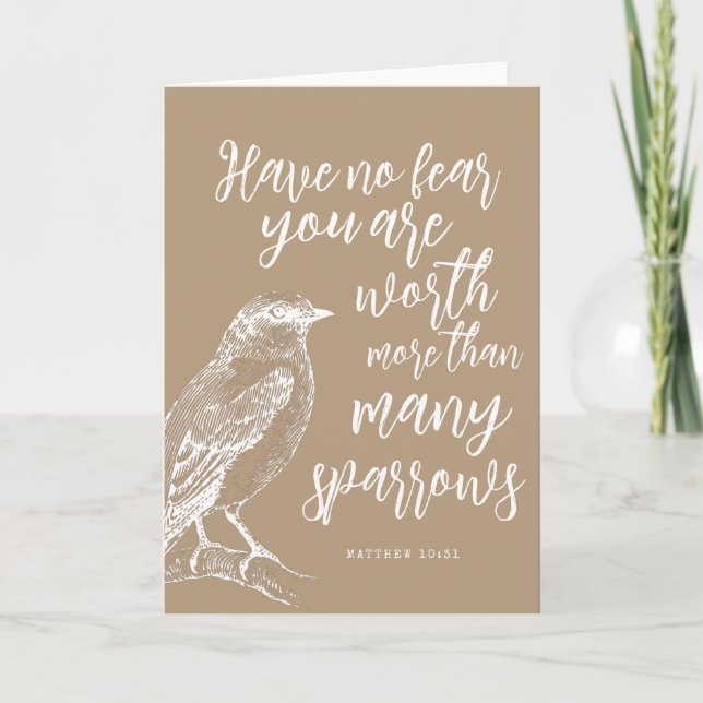 Tarjeta Mateo 10:31 Alentamiento de JW doblado (Anverso)