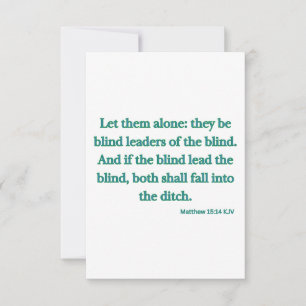 Tarjeta Mateo 15:14 KJV Biblia contra saludo plano