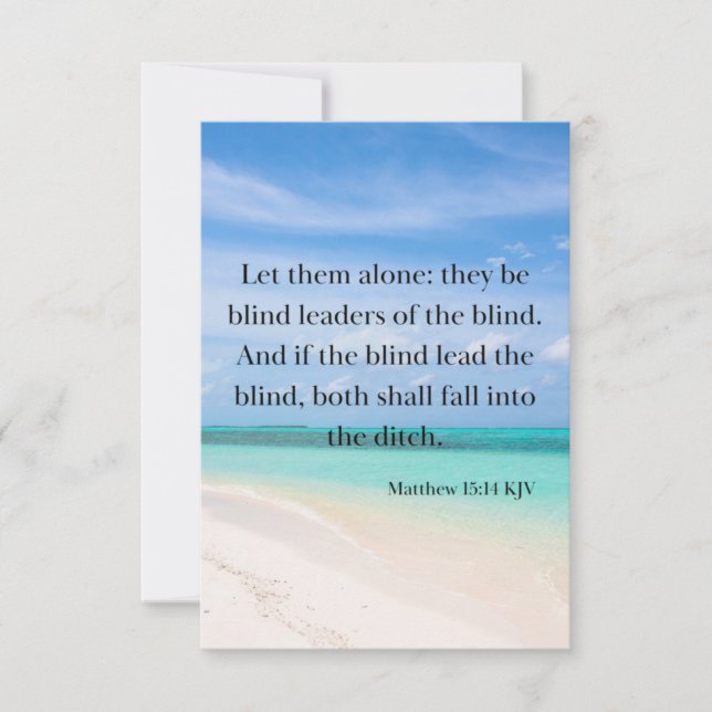 Tarjeta Mateo 15:14 KJV Biblia Verse Pic Flat Greeting (Anverso)