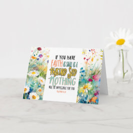 Tarjeta Mateo 17:20 Fe como verso de la biblia de semillas