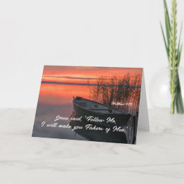 Tarjeta Mateo 4:19 Pescadores de la Biblia Cristiana Verse