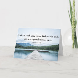 Tarjeta Mateo 4:19 Sígueme Versículo Bíblico de Jesús