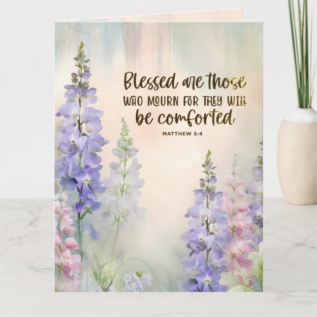 Tarjeta Mateo 5:4 Bienaventurados los que lloran la simpat (Anverso)