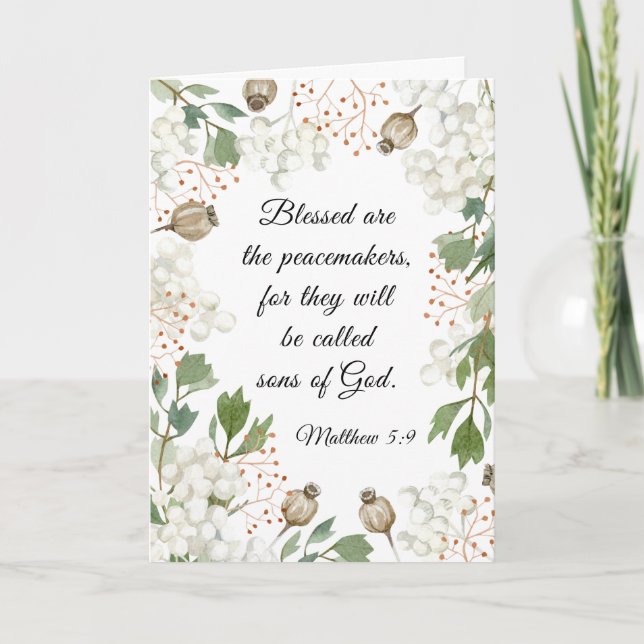 Tarjeta Mateo 5 9 Bendecidos son los pacíficos (Anverso)
