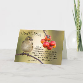 Tarjeta Mateo 6:26 Los pájaros todavía no se siembran ni c