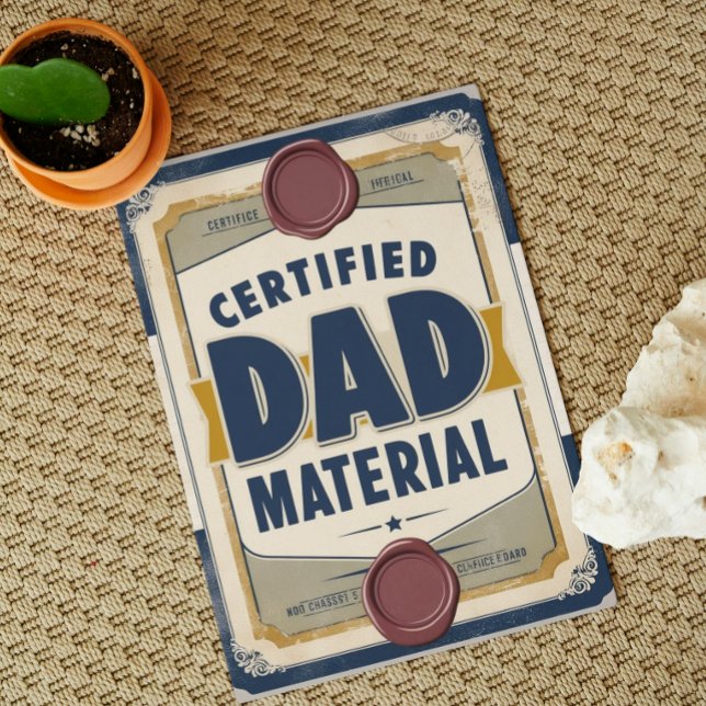 Tarjeta Material de Papá Certificado Vintage Día del Padre (Subido por el creador)