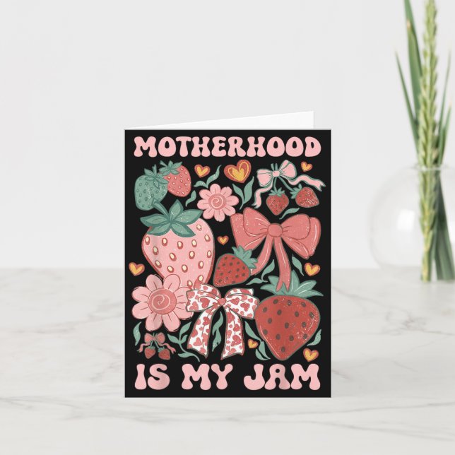 Tarjeta Maternidad es Mermelada Boho Fresa Gráfico Madres (Anverso)