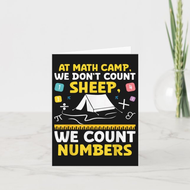 Tarjeta Math Camp Math Camper Matemático Camping Mathem (Anverso)