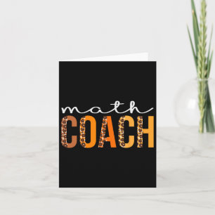 Tarjeta Math Coach Leopard Squad Cute otoño otoño Thanksgi