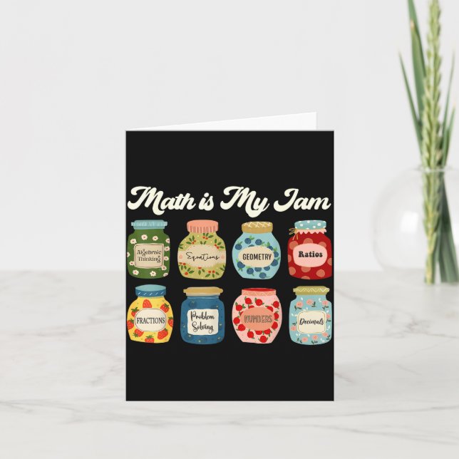 Tarjeta Math Is My Jam Teacher Shirt Stem Student Clroom  (Anverso)