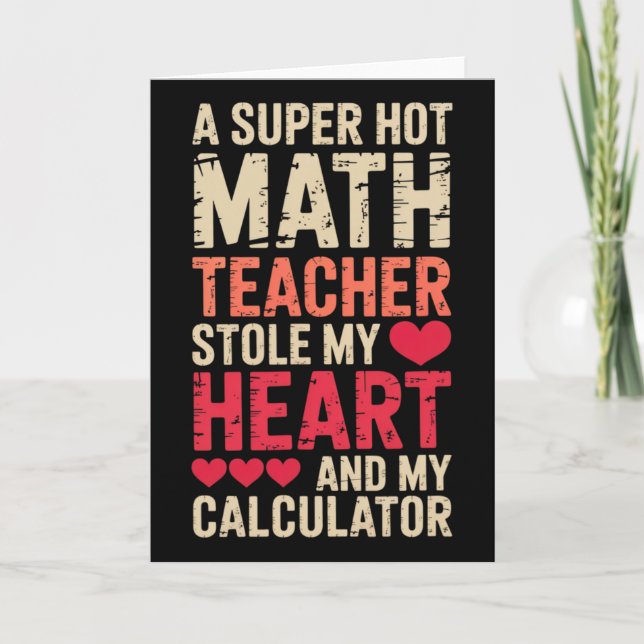Tarjeta Math Teacher Valentine's Day Algebra Calculus Love (Anverso)