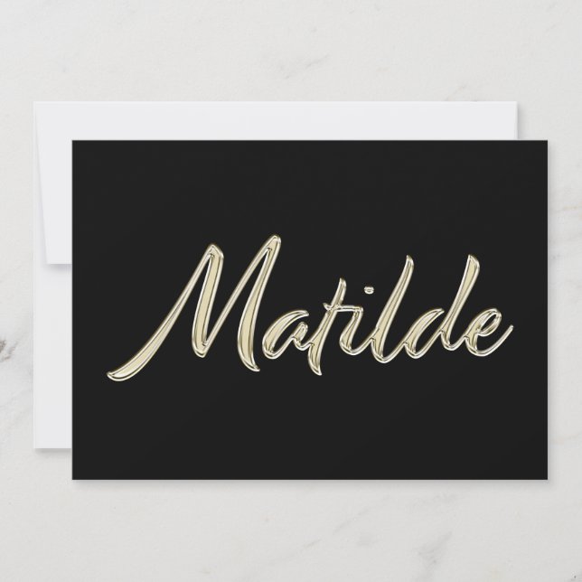 Tarjeta Matilde white gold Handwriting Karte (Anverso)
