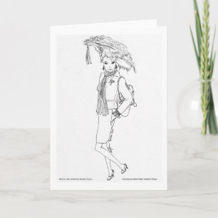 Tarjeta Matisse Doll Moda acuarela - Jubileo de cerezas