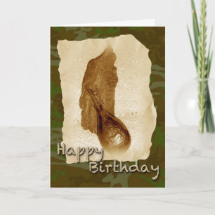 Tarjeta Matraz en polvo de cuero antiguo de cumpleaños