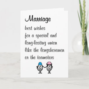 Tarjeta Matrimonio Un Divertido Poema de Felicitación de M