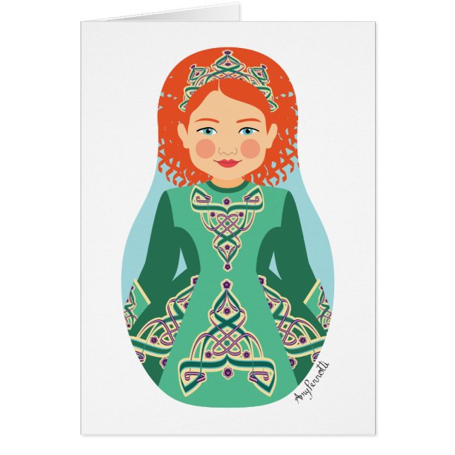 Tarjeta Matryoshka de bailarina de Redhead Irlande (Frente)
