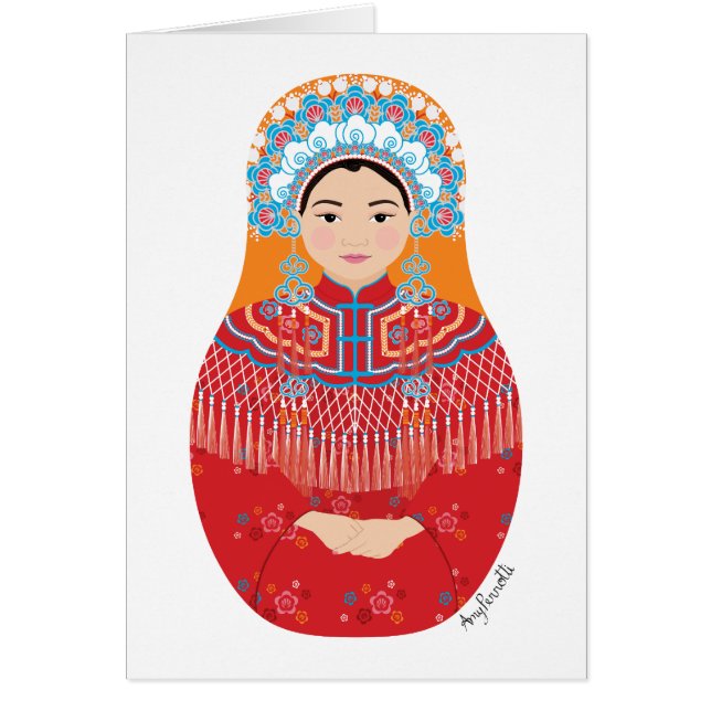 Tarjeta Matryoshka de novia china (Frente)