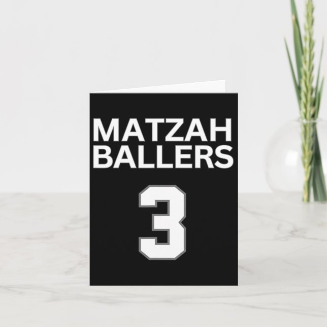 Tarjeta Matzah Ballers 3 Equipo de Baloncesto de Pun Judío (Anverso)