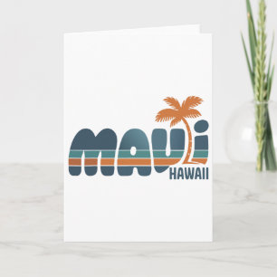 Tarjeta Maui Hawái Surf Vintage Playa Surfing Años 70 Retr