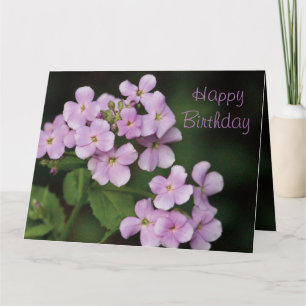 Tarjeta Mauve Floral Happy Birday