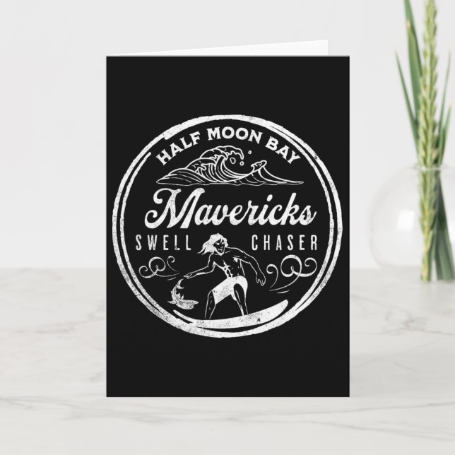 Tarjeta Mavericks Half Moon Y California Big Wave Surfing  (Anverso)