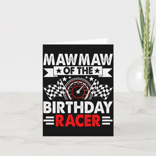 Tarjeta Mawmaw Of The Birthday Racer Race Car Party Family (Anverso)