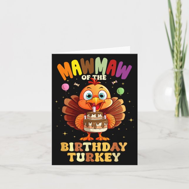 Tarjeta Mawmaw Of The Birthday Turkey Family 1st Birthday  (Anverso)