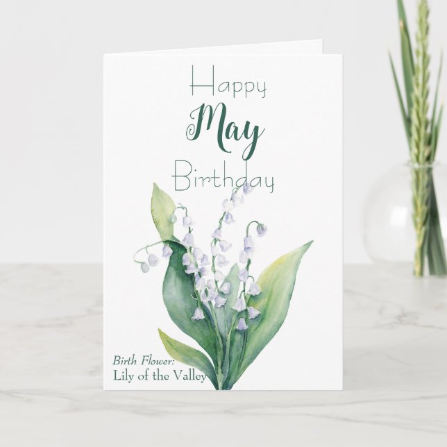 Tarjeta May Birthday Card, Lily de la Flor de Nacimiento d (Anverso)