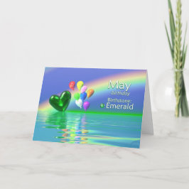 Tarjeta May Birthday Emerald Heart