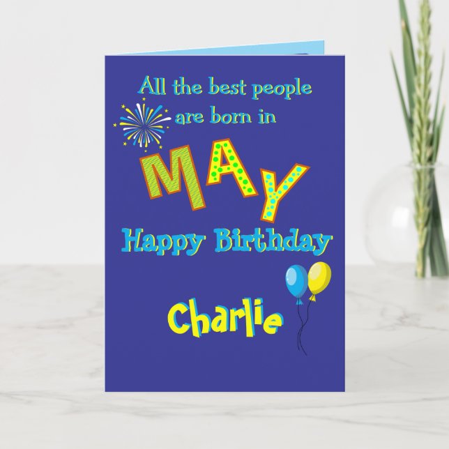 Tarjeta May Birthday Folded Greeting Card (Anverso)