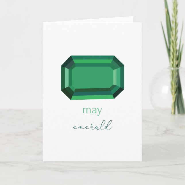 Tarjeta May Birthstone Emerald (Anverso)