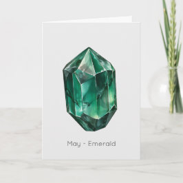 Tarjeta May Birthstone Emerald Happy Birday Card