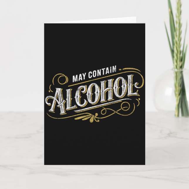 Tarjeta May Contain Alcohol Clic Party Humor  (Anverso)