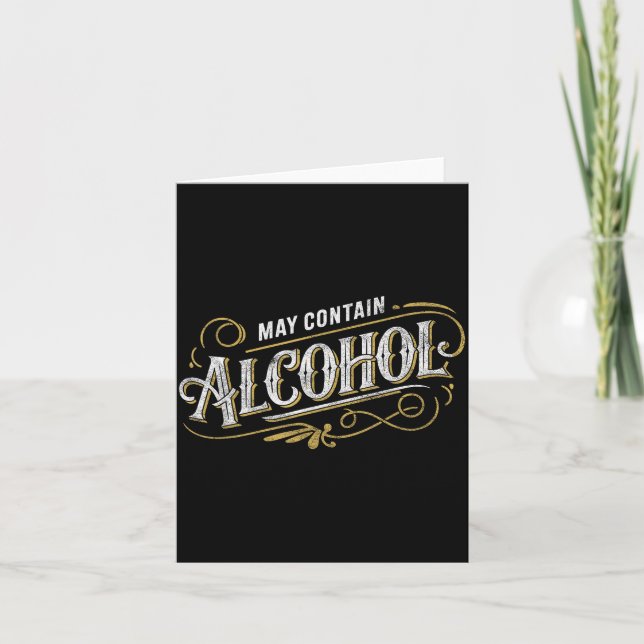 Tarjeta May Contain Alcohol Clic Party Humor  (Anverso)