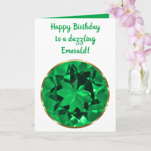 Tarjeta May Emerald Birthstone Birthday Card