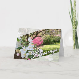 Tarjeta May Flowers Pink Blessings Greeting Card