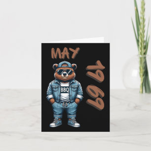 Tarjeta May King Grill Master Bear Lover Papá Cumpleaños