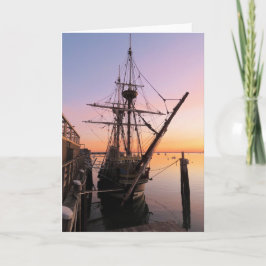Tarjeta Mayflower II al amanecer de octubre