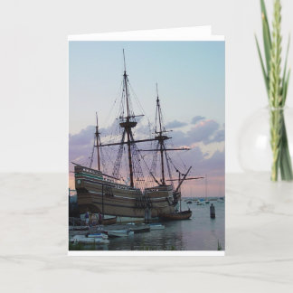 Tarjeta Mayflower II en la puesta del sol