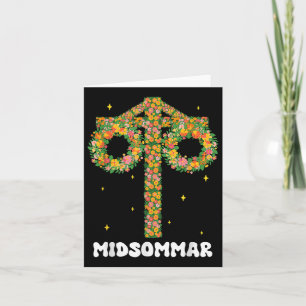 Tarjeta Maypole Midsommar Suecia del solsticio de verano