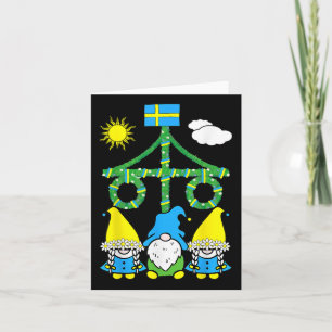 Tarjeta Maypole Midsommar Suecia del solsticio de verano