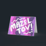 Tarjeta MAZEL TOV BAR BAT MITZVAH Personalizable Moderno O<br><div class="desc">Texto dibujado a mano por mí para ti. Agrega tu propio texto al interior de la tarjeta o cambia los colores de fondo. Para más diseños y colores revisa mi tienda. O házmelo saber si deseas algo personalizado. También tengo papel de regalo a juego y por supuesto versiones de Bar...</div>