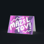 Tarjeta MAZEL TOV BAR BAT MITZVAH Personalizable Wavy mode<br><div class="desc">Texto dibujado a mano por mí para ti. Agregue su propio texto al interior de la tarjeta o cambie los colores de fondo. Para más diseños y colores, revisa mi tienda! O hazme saber si quieres algo personalizado. También tengo papel de envoltura correspondiente y por supuesto versiones de Bar y...</div>