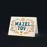 Tarjeta MAZEL TOV BAR BAT Personalizable judío MITZVAH<br><div class="desc">Texto dibujado a mano por mí para ti. Ideal para un bar o un murciélago mitzvah o boda judío u otro evento. Agregue su propio texto al interior de la tarjeta o cambie los colores de fondo. Para más diseños y colores, revisa mi tienda! O hazme saber si quieres algo...</div>