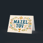 Tarjeta MAZEL TOV BAR BAT Personalizable judío MITZVAH<br><div class="desc">Texto dibujado a mano por mí para ti. Ideal para un bar o un murciélago mitzvah o boda judío u otro evento. Agregue su propio texto al interior de la tarjeta o cambie los colores de fondo. Para más diseños y colores, revisa mi tienda! O hazme saber si quieres algo...</div>