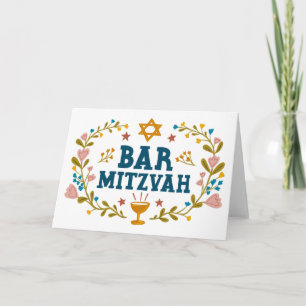 Tarjeta MAZEL TOV BAr MITZVAH Personalizado de mano judía