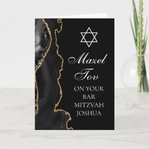 Tarjeta Mazel Tov en tu Bar Mitzvah Oro Negro