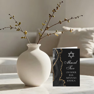 Tarjeta Mazel Tov en tu Bar Mitzvah Oro Negro