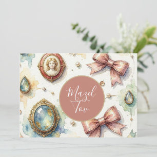 Tarjeta Mazel Tov, Rosa Chic Dorado, Estética Broc
